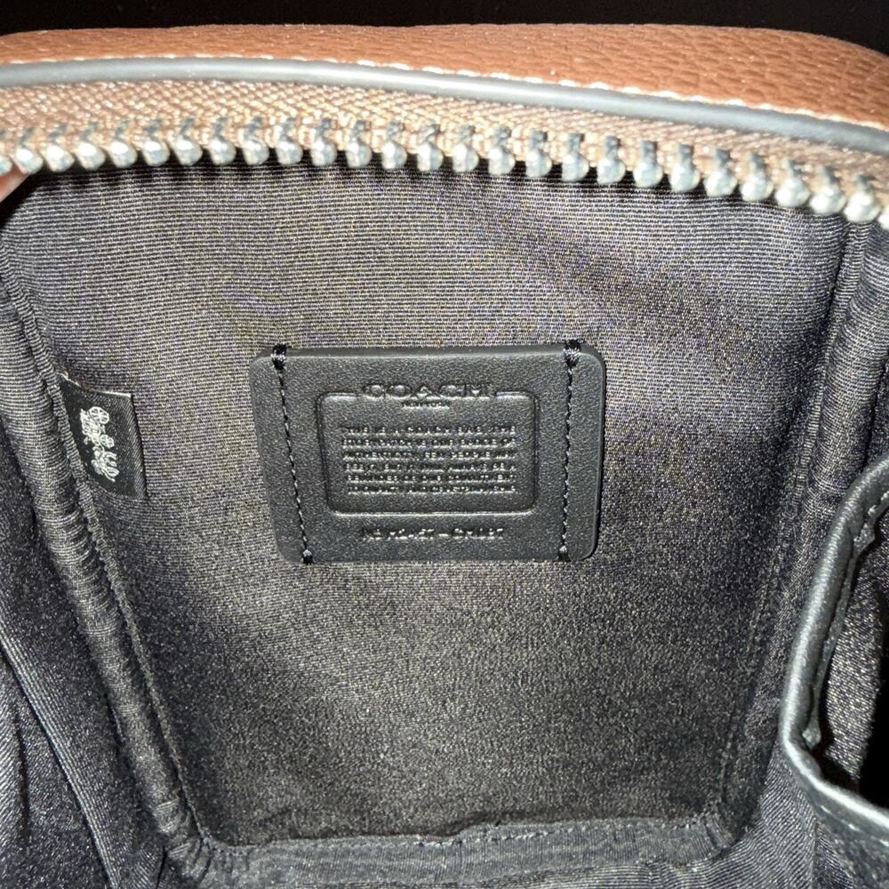 NWT Coach Men's Stanton Crossbody In Signature Jacquard Silver/Oak/Maple CH097 - Picture 10 of 13